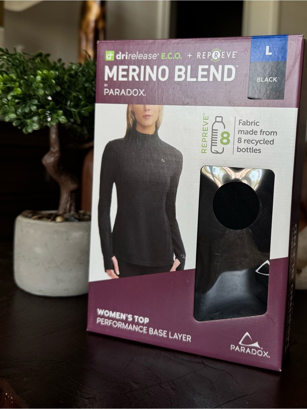 Paradox Women's Merino Blend Cowl/Turtleneck Top - Black